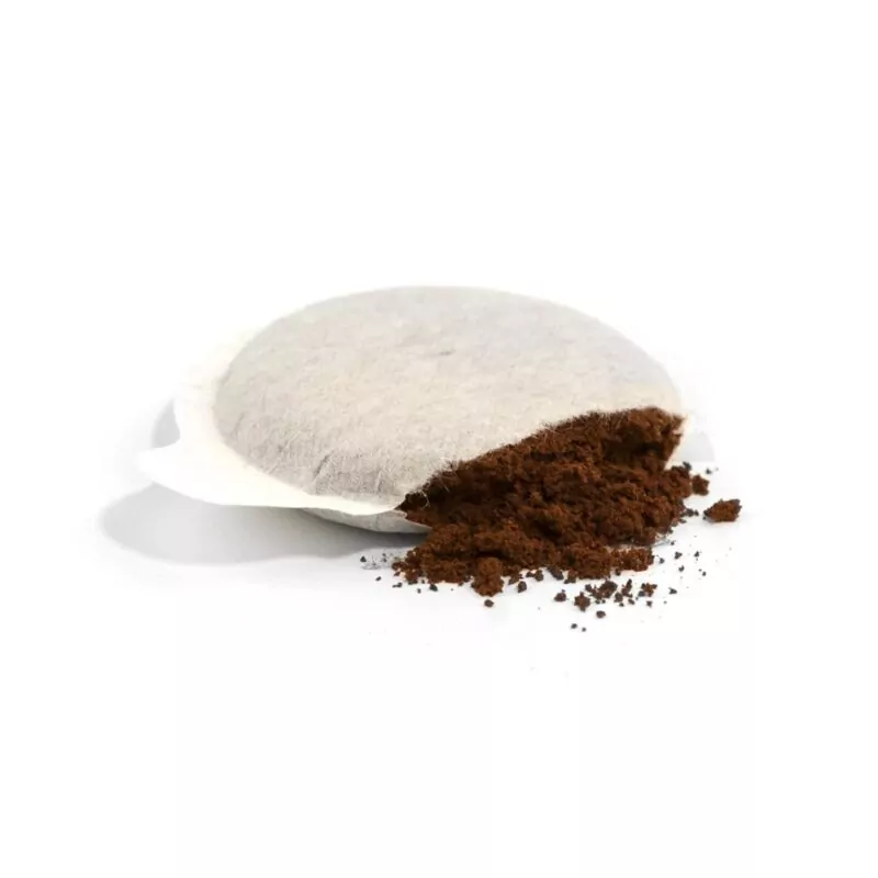 Kaffee-Pad aufgeschnitten