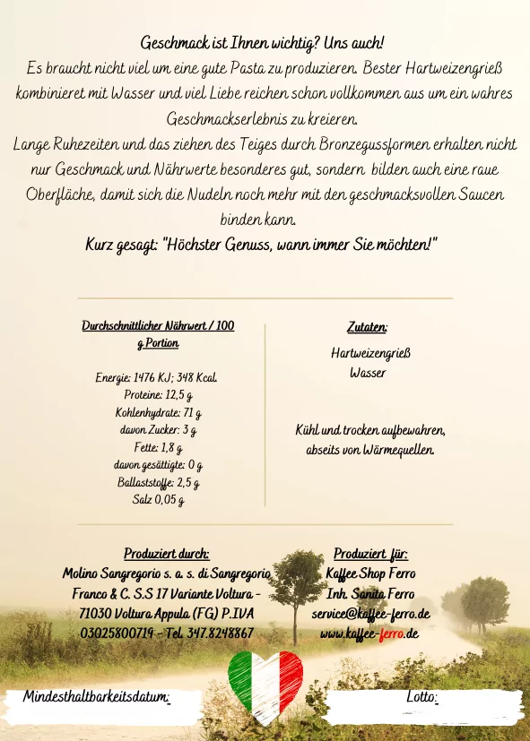 Gourmet Pasta „Penne“ - by Kaffee Shop Ferro – Bild 6